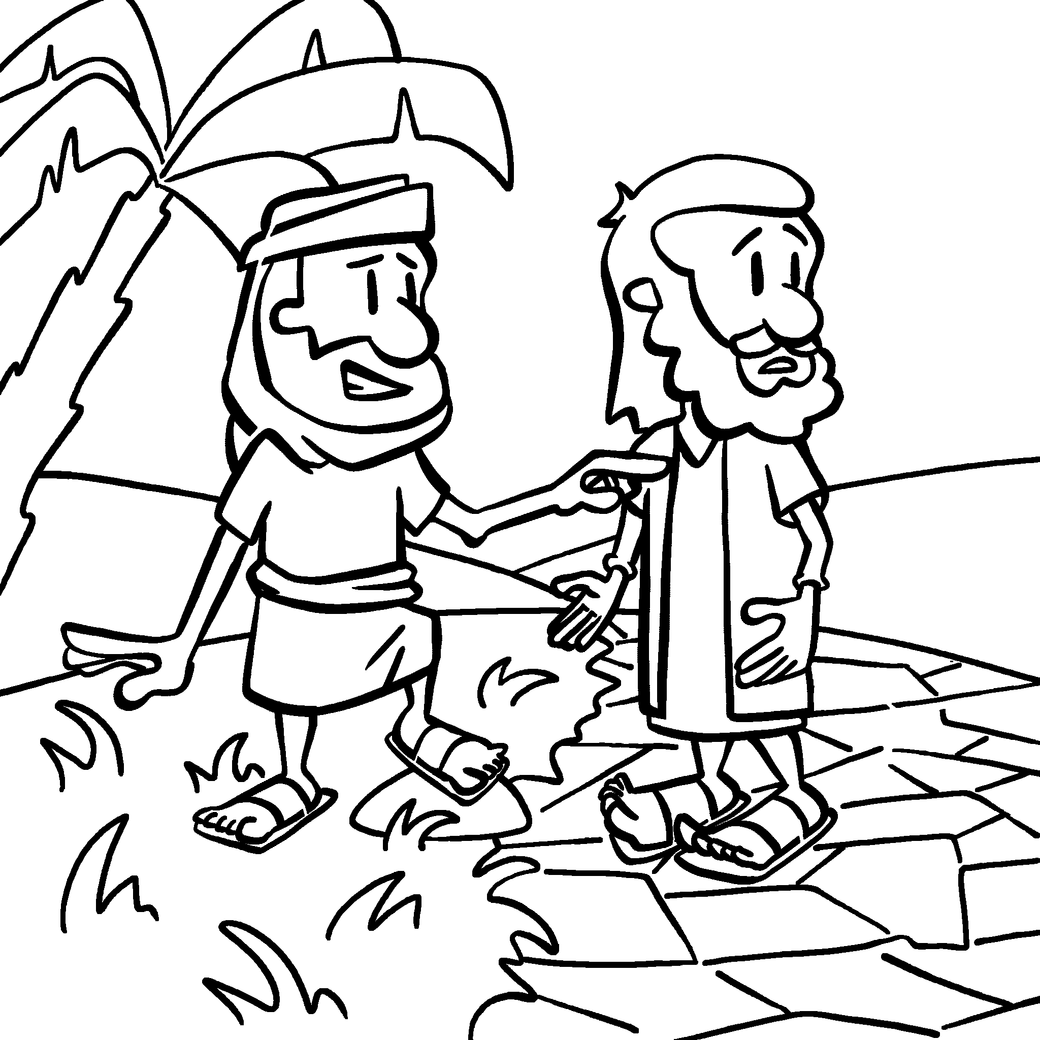 Abram offers Lot the first choice of the land. Color the good land that Lot chose.